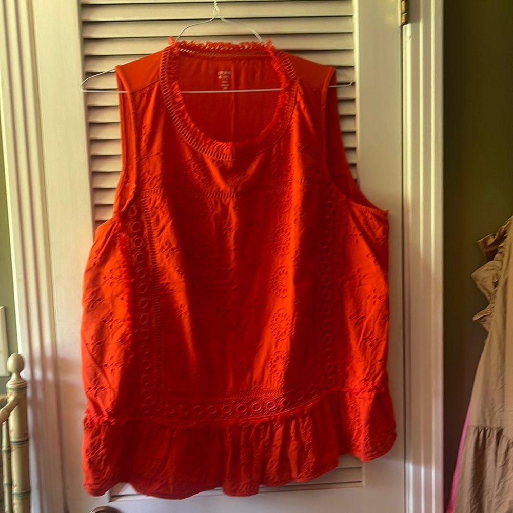 Crown and Ivy orange sleeveless top